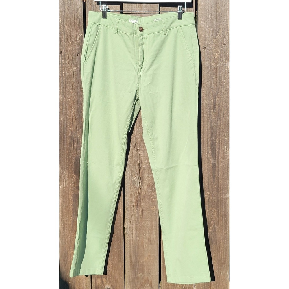 Mugsy Sages Green Chino Pants Soft Comfy Garden Wedding Workwear 32x29 Actual